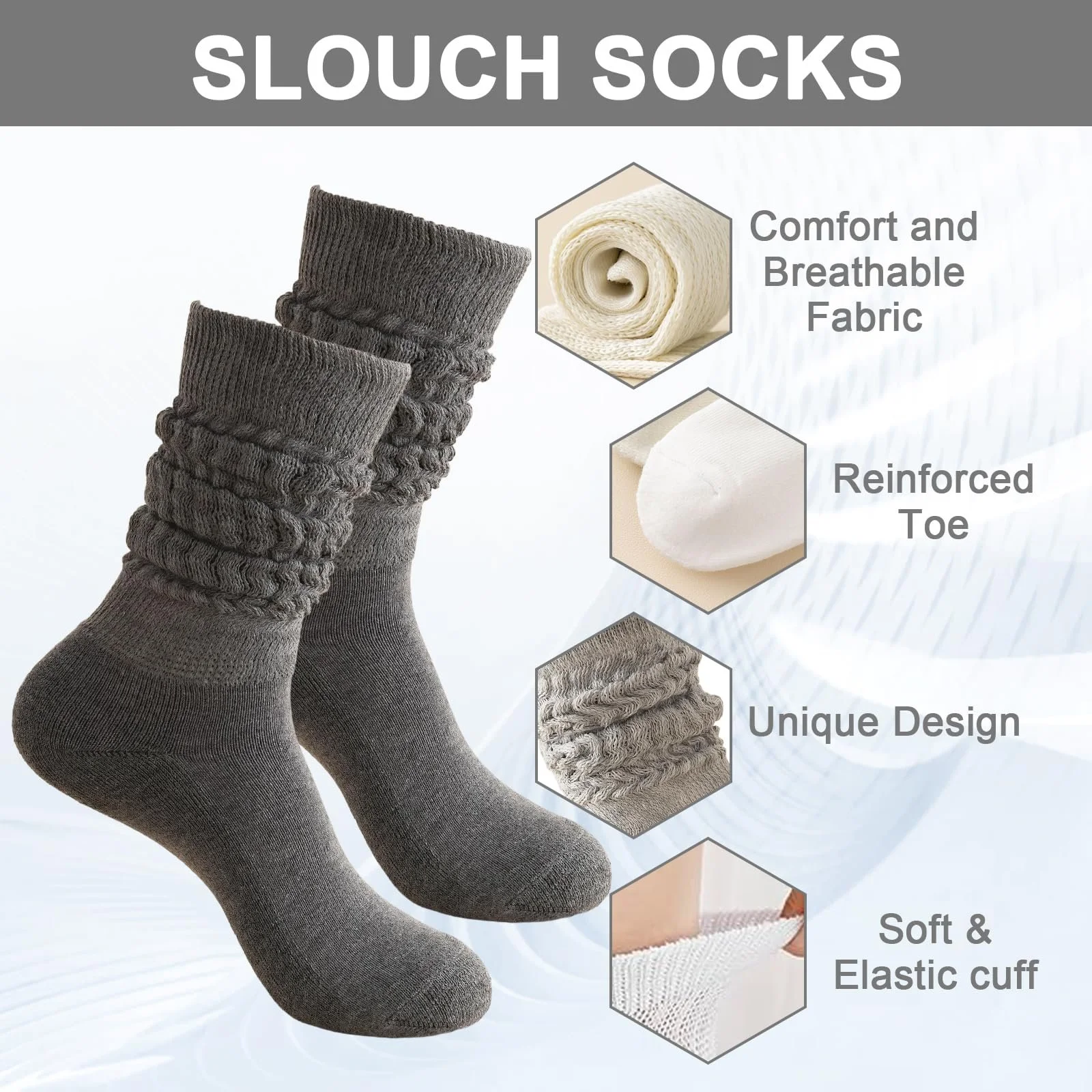 Шкарпетки до коліна Жіночі One Size (5 кольорів), фото №4