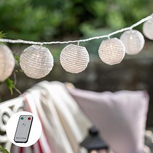 Гирлянда Lights4fun LED 20 Lanterns, влагостойкая, теплый белый свет, для помещений и улицы, фонарики - Фото 1