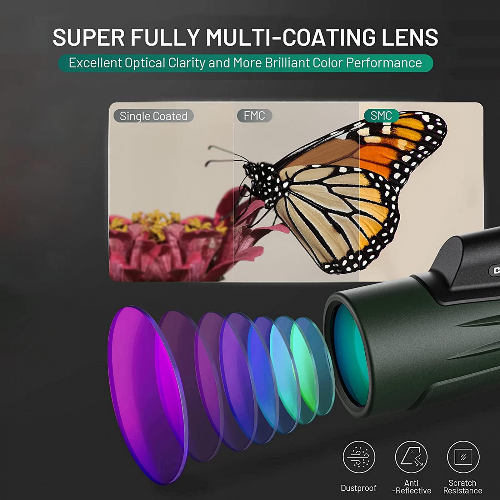 Монокуляр QHYTL 12×50 IPX7 BAK4 HD з тримачем для телефону і штативом, фото №3