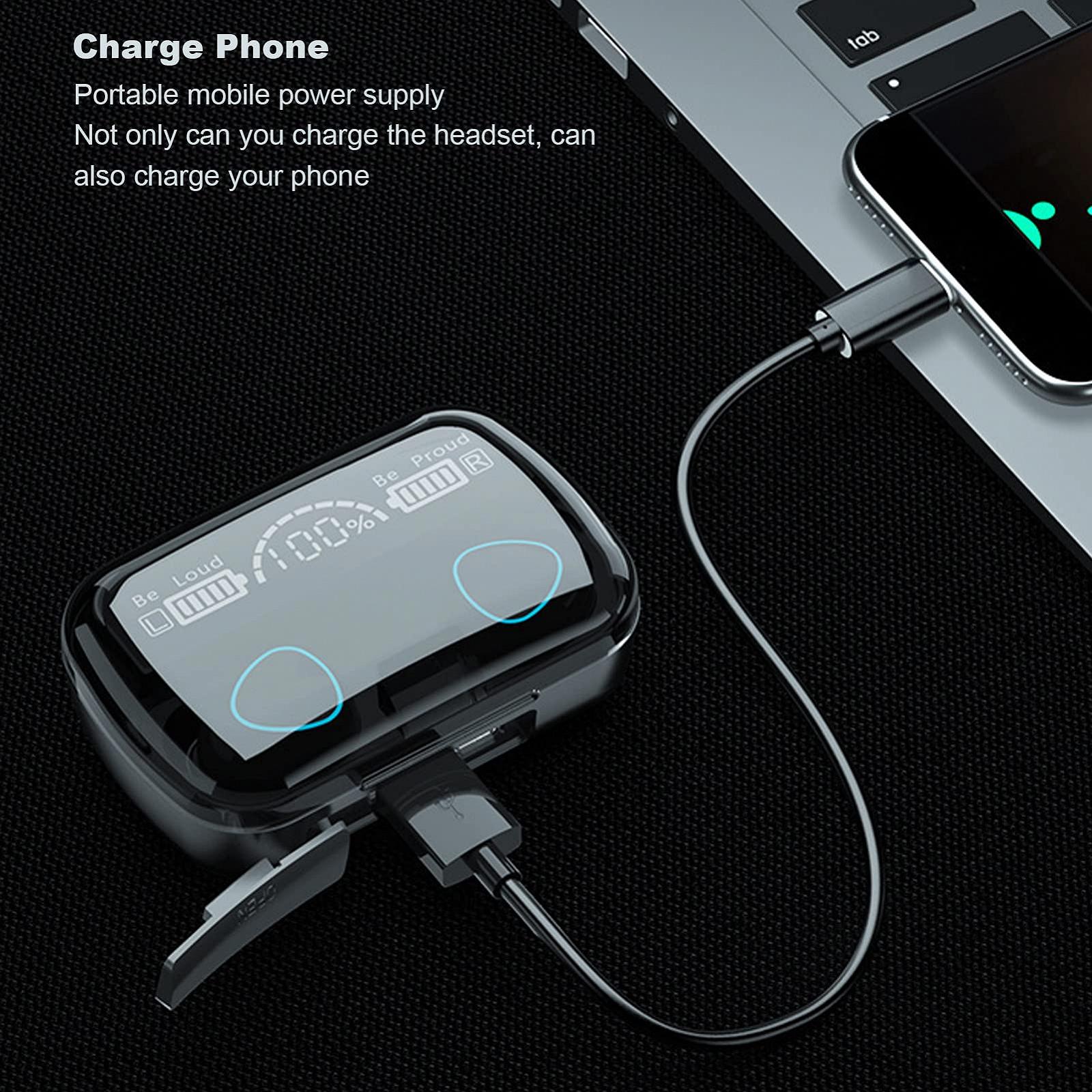 Безпровідні навушники Real Bluetooth з сенсорним керуванням з бездротовим зарядним чохлом водонепроникні IPX7 стерео з мікрофоном для спорту, фото №6 Безпровідні навушники Real Bluetooth з сенсорним керуванням з бездротовим зарядним чохлом водонепроникні IPX7 стерео з мікрофоном для спорту, фото №6