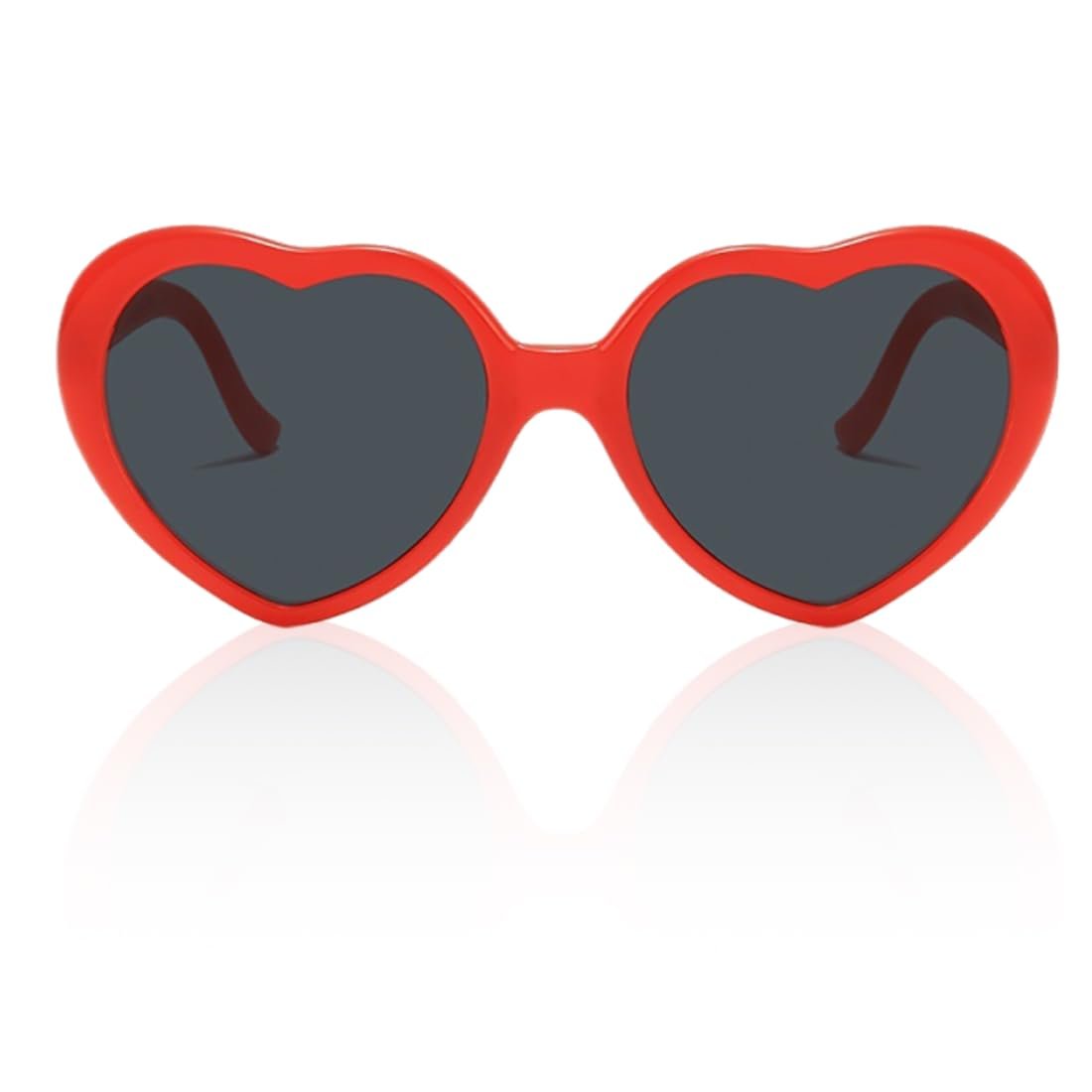Сонцезахисні окуляри Червоні у формі серця для жінок, фото №1