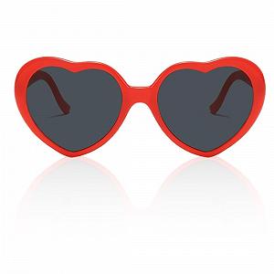 Сонцезахисні окуляри Червоні у формі серця для жінок - Фото 1