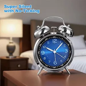 Будильник аналоговый YsyYey Винтажный с двумя колокольчиками Jewel Blue synthetic.ua - Фото 1