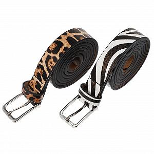 Декоративные ремни CALLARON Zebra & Leopard Эластичный пояс из искусственной кожи Эластичный пояс на высокой талии Идеально подходит для женщин и ее Vestidos - Фото 1