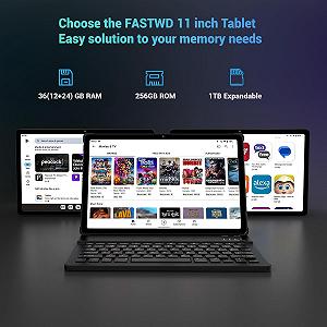 Планшет 11" 2K FASTWD T181 12+24/256Gb 4G 2-SIM 8 ядер Android 14 9580 mAh Черный synthetic.ua - Фото 1