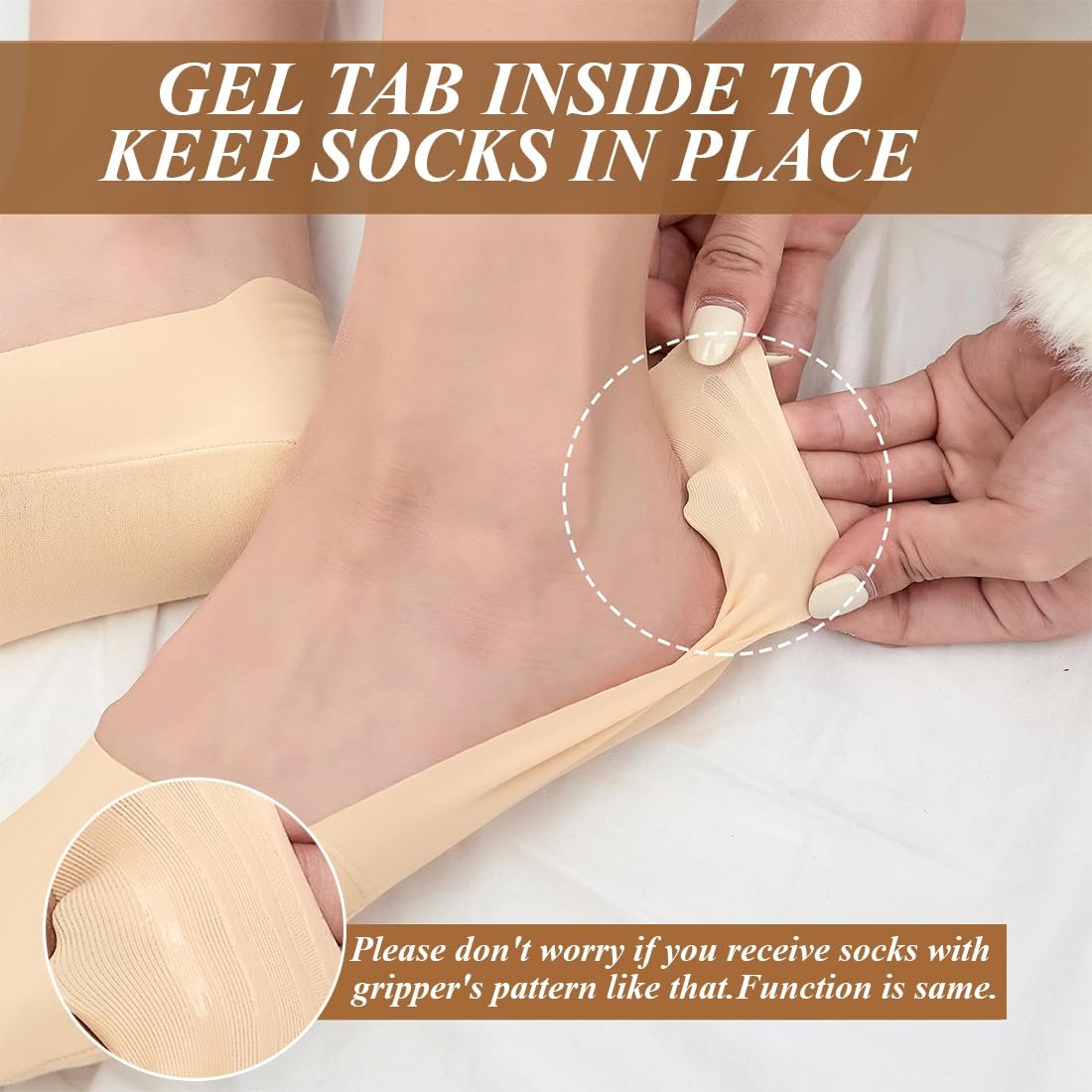 Балетки Носки CATOR Женские, 6 пар, Нейлоновые чулки, Женские, Только носки, Невидимые носки для кроссовок, Женские носки до щиколотки с нескользящим силиконом, Без следа, Дышащие полуноски, фото №2