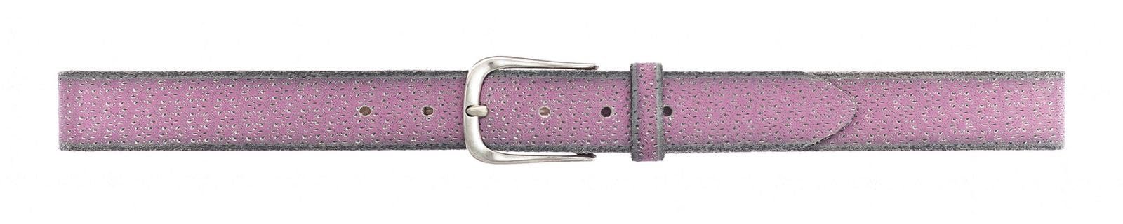 Кожаный Ремень b.belt Tessa Gold Розовый/Серебряный металлик, фото №2