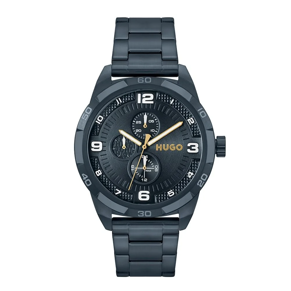 Мужские Кварцевые Часы HUGO Multi Dial Коллекция Grip 1530278, Синий, фото №1 Мужские Кварцевые Часы HUGO Multi Dial Коллекция Grip 1530278, Синий, фото №1