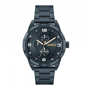 Мужские Кварцевые Часы HUGO Multi Dial Коллекция Grip 1530278, Синий - Фото 1