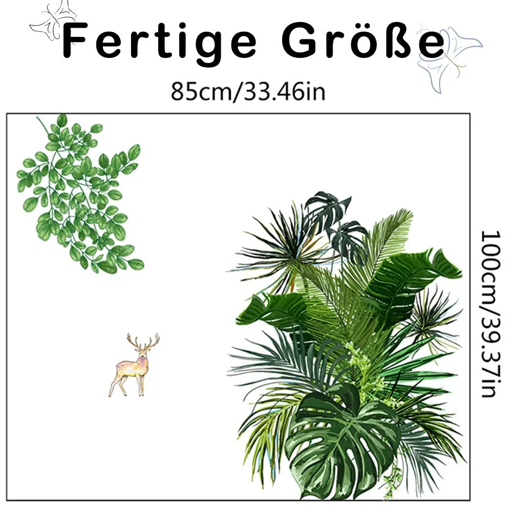 Наклейка на стіну Тропічне листя DIY 60 x 90 см 4 штуки Зелений, фото №7