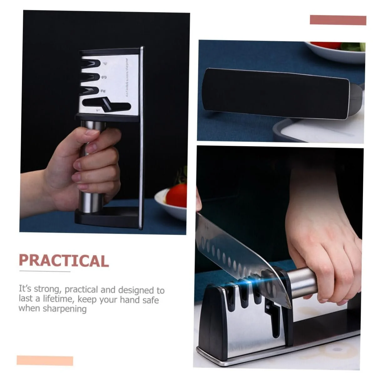 Ручне точило для ножів VALICLUD ергономічне Silver, фото №6