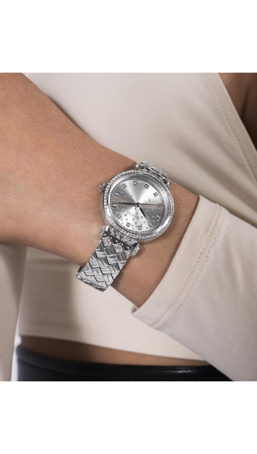 Часы Аналоговые Guess GW0763L1 Женские Кварцевые Серебристые, фото №8