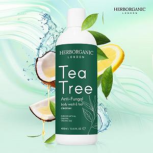 Гель для душу HerbOrganic Tea Tree антибактеріальний протигрибковий 400 мл synthetic.ua - Фото 1