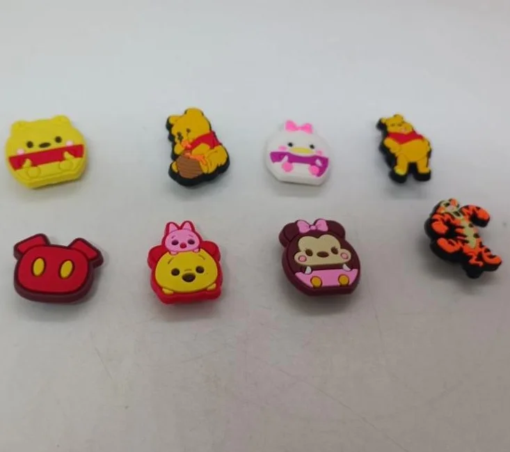 Набор джибитсов для Crocs «Винни Пух и друзья» — Аксессуары Disney (Винни, Тигруля, Пятачок, Микки), 8 шт. джибитсы винни пух, украшения на кроксы дисней, аксессуары для обуви crocs, фото №2