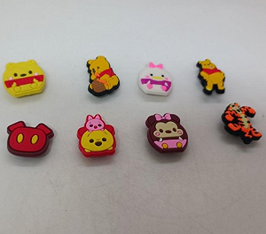 Набір джибітсів для Crocs «Вінні Пух і друзі» — Аксесуари Disney (Вінні, Тигруля, П’ятачок, Міккі), 8 шт. джибітси вінні пух, прикраси на крокси дісней, аксесуари для взуття crocs synthetic.ua - Фото 1