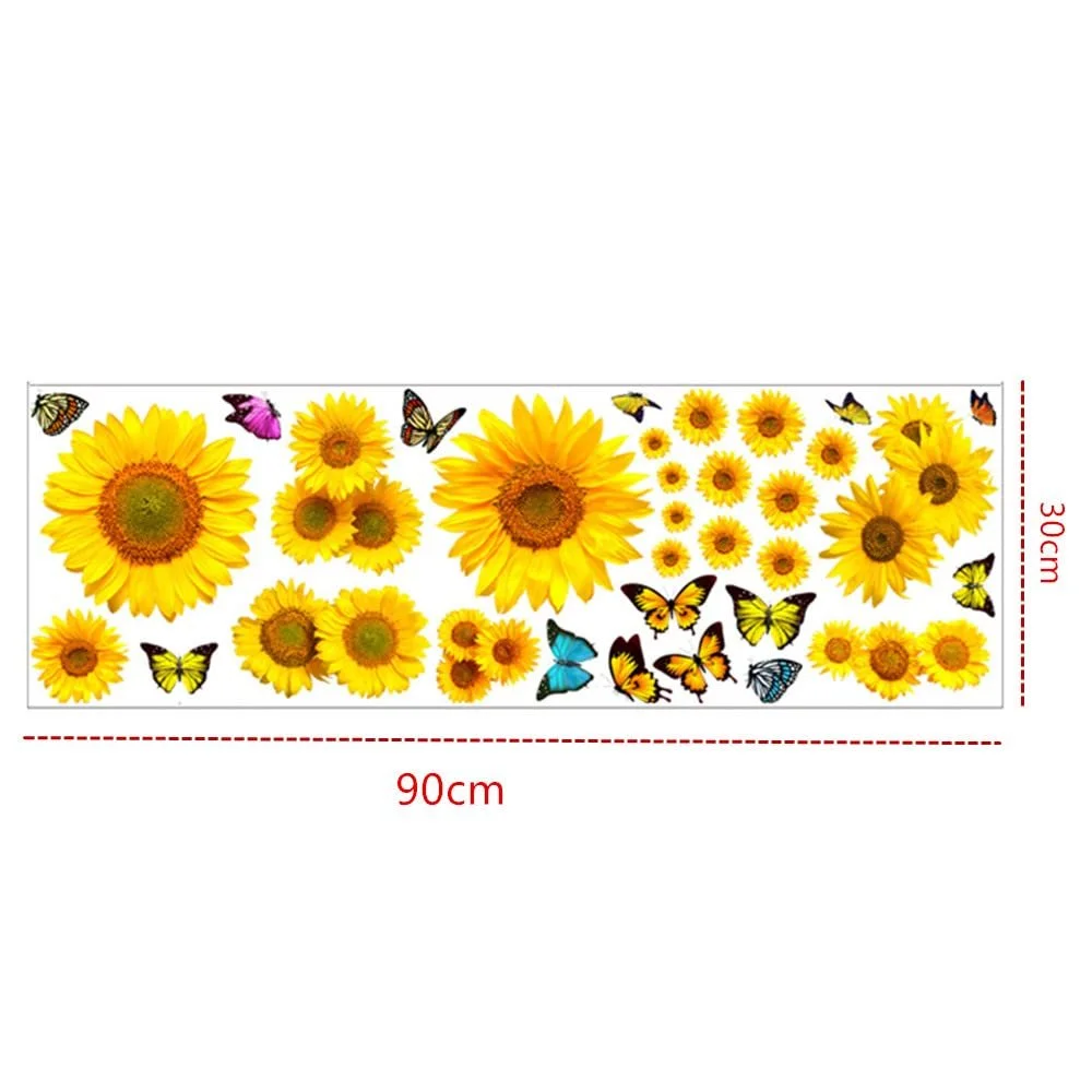 Наклейка на стіну Квіти, дерева, соняшники та метелики для спальні та вітальні, фото №6