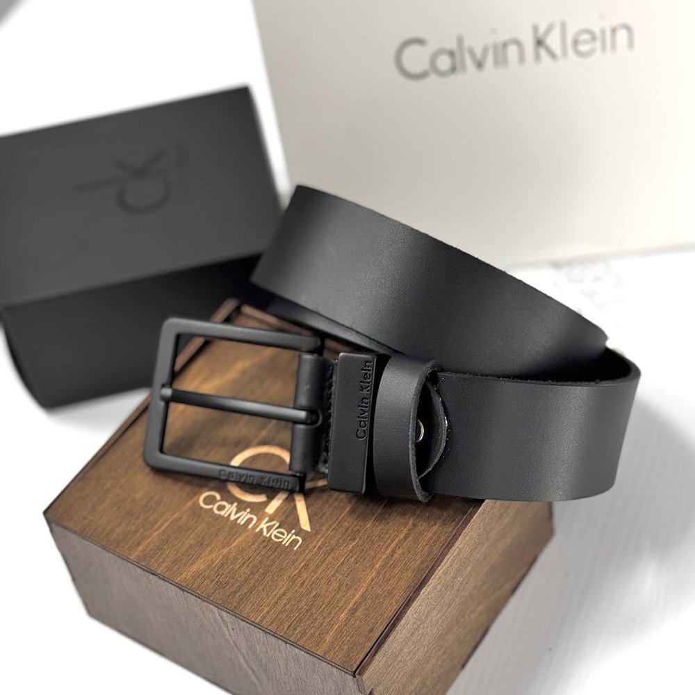 Чоловічий ремінь з натуральної шкіри брендовий Calvin Klein, фото №5
