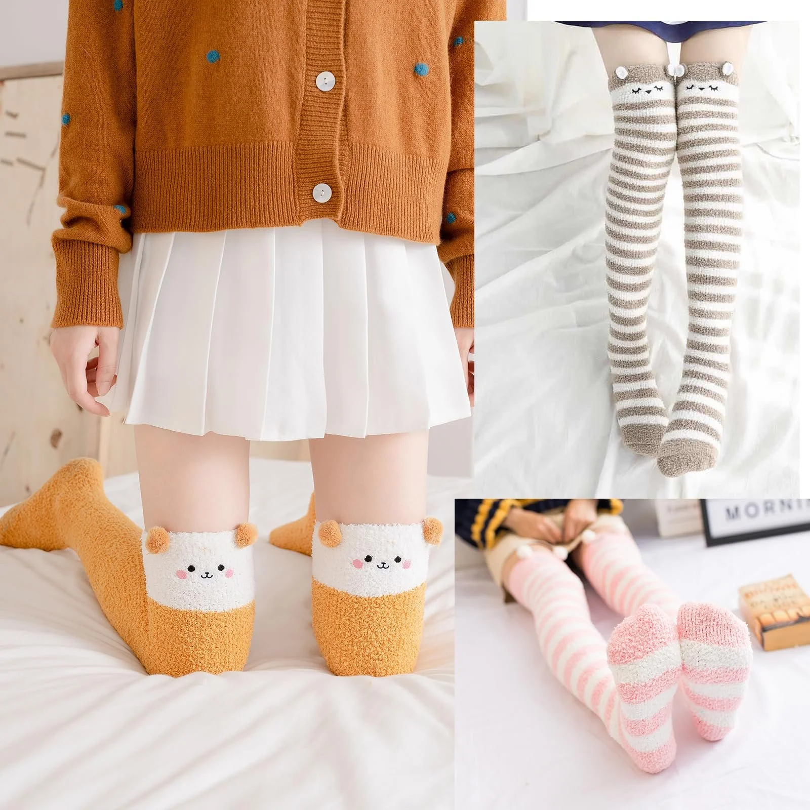 Пара жіночих довгих шкарпеток, М’які шкарпетки One Size, фото №4