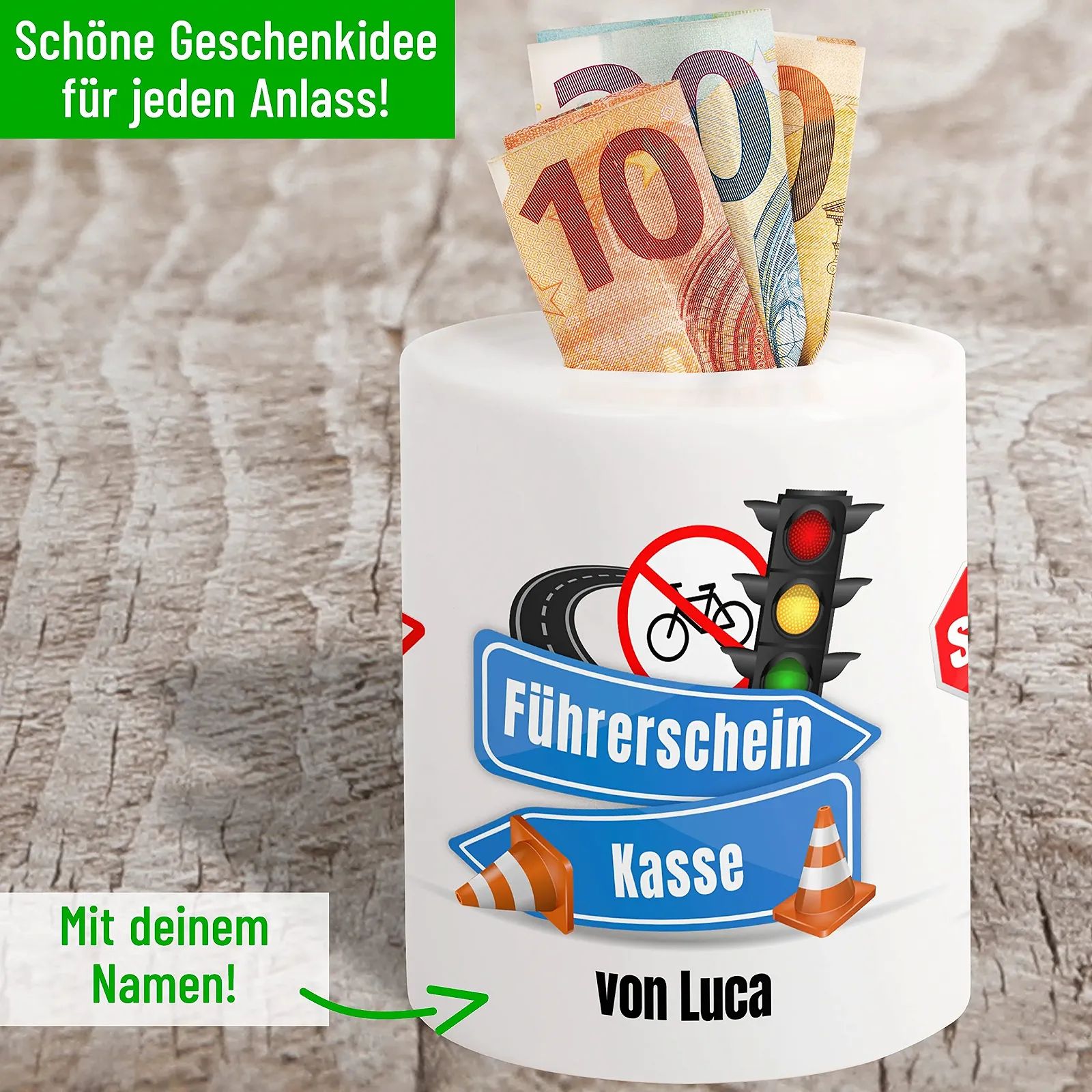 Скарбничка Driving Licence Cashier керамічна персональна на водійські права з іменем, фото №2