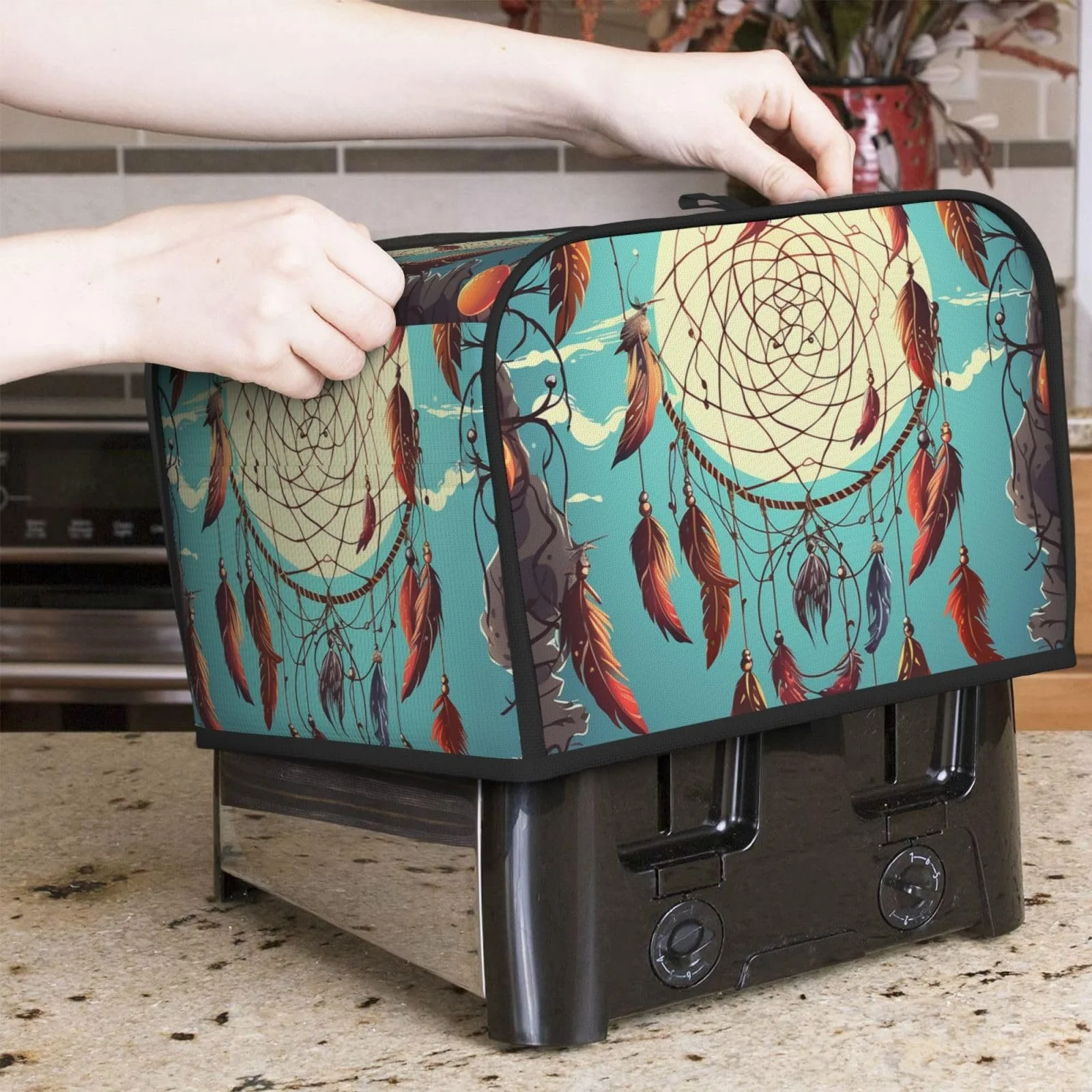 Чохол для тостера на 4 скибки з двома кишенями, фото №5 Чохол для тостера на 4 скибки з двома кишенями, фото №5