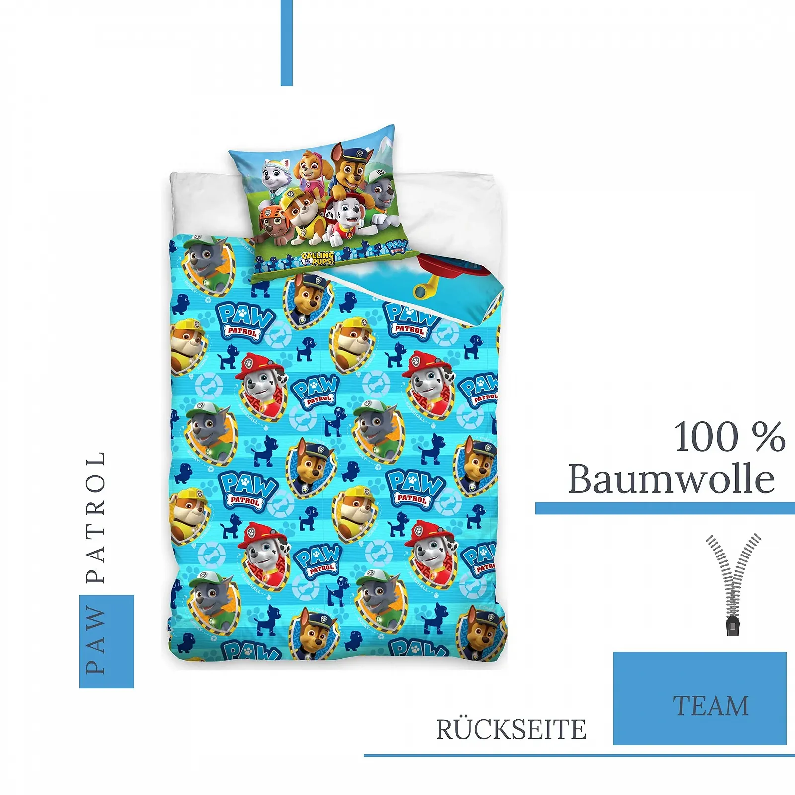 Постельное белье Детское Paw Patrol 100 x 135 см, 40 x 60 см Хлопок, фото №3
