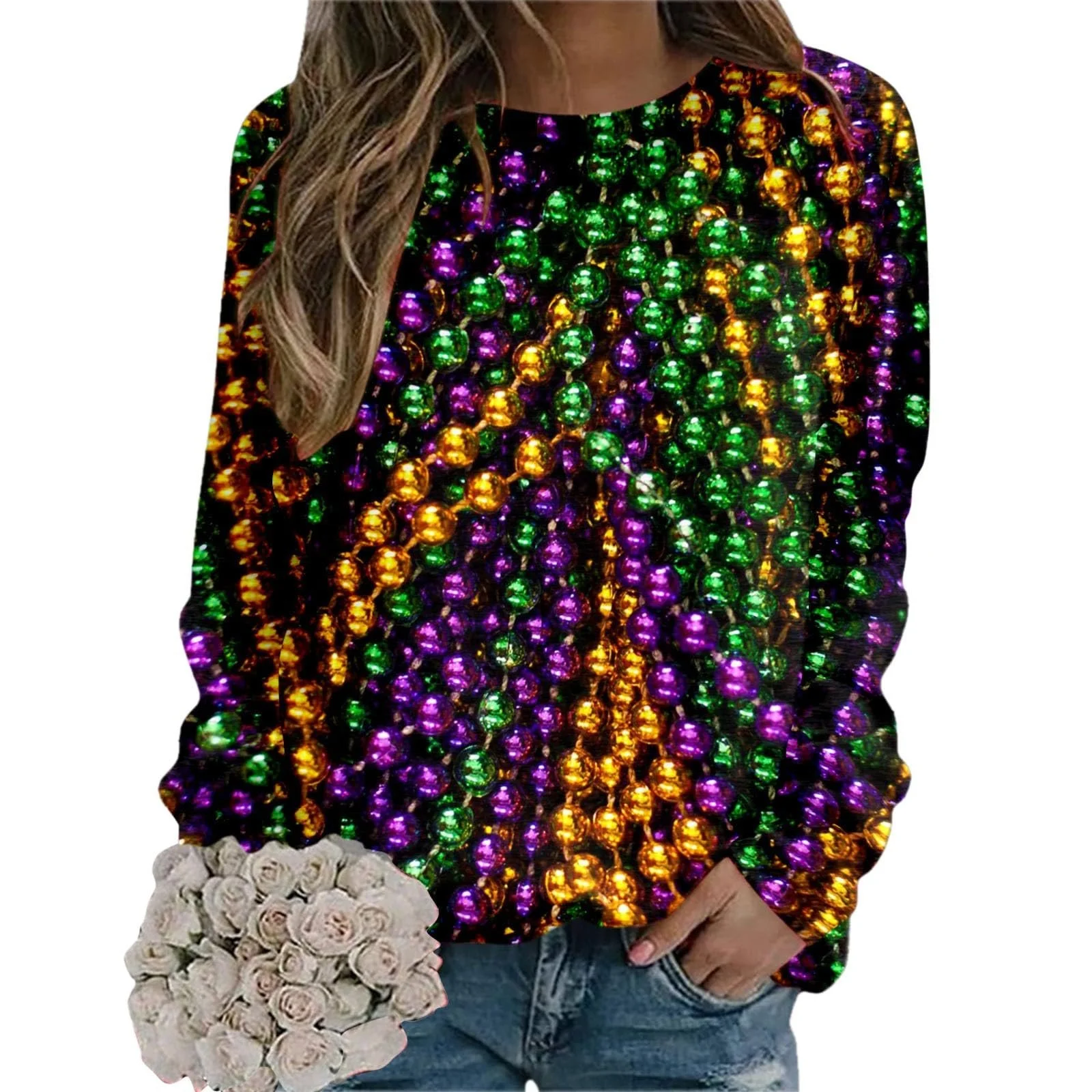 Женский свитшот 2024 с рисунком масок, одежда для вечеринок, карнавальная тематика 08, фото №2 Женский свитшот 2024 с рисунком масок, одежда для вечеринок, карнавальная тематика 08, фото №2