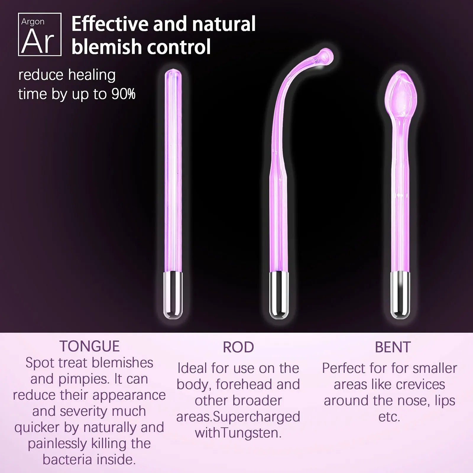 Апарат Дарсонваль High Frequency Stick 6 насадок Neon/Argon, фото №4