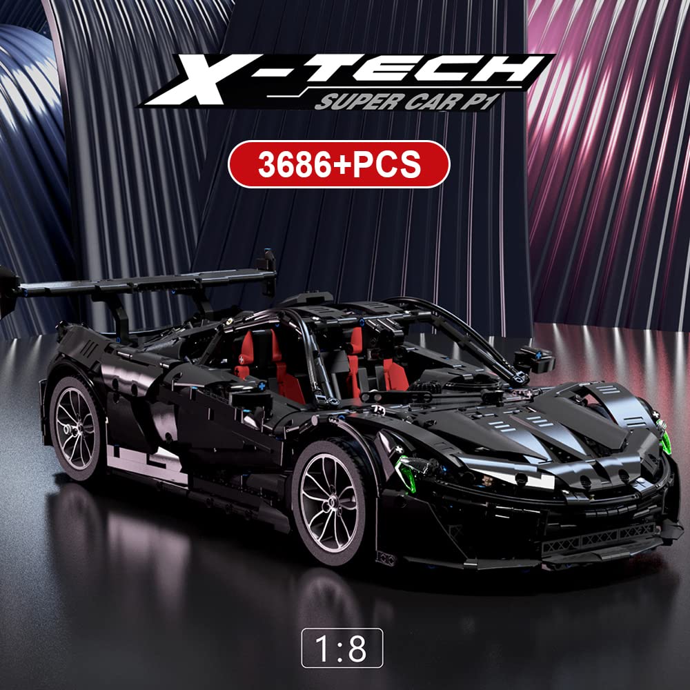 Конструктор MISINI Technik 1:8 Sports Car Clamping Building Blocks Kit 9 Motor 3686 Details, фото №2
