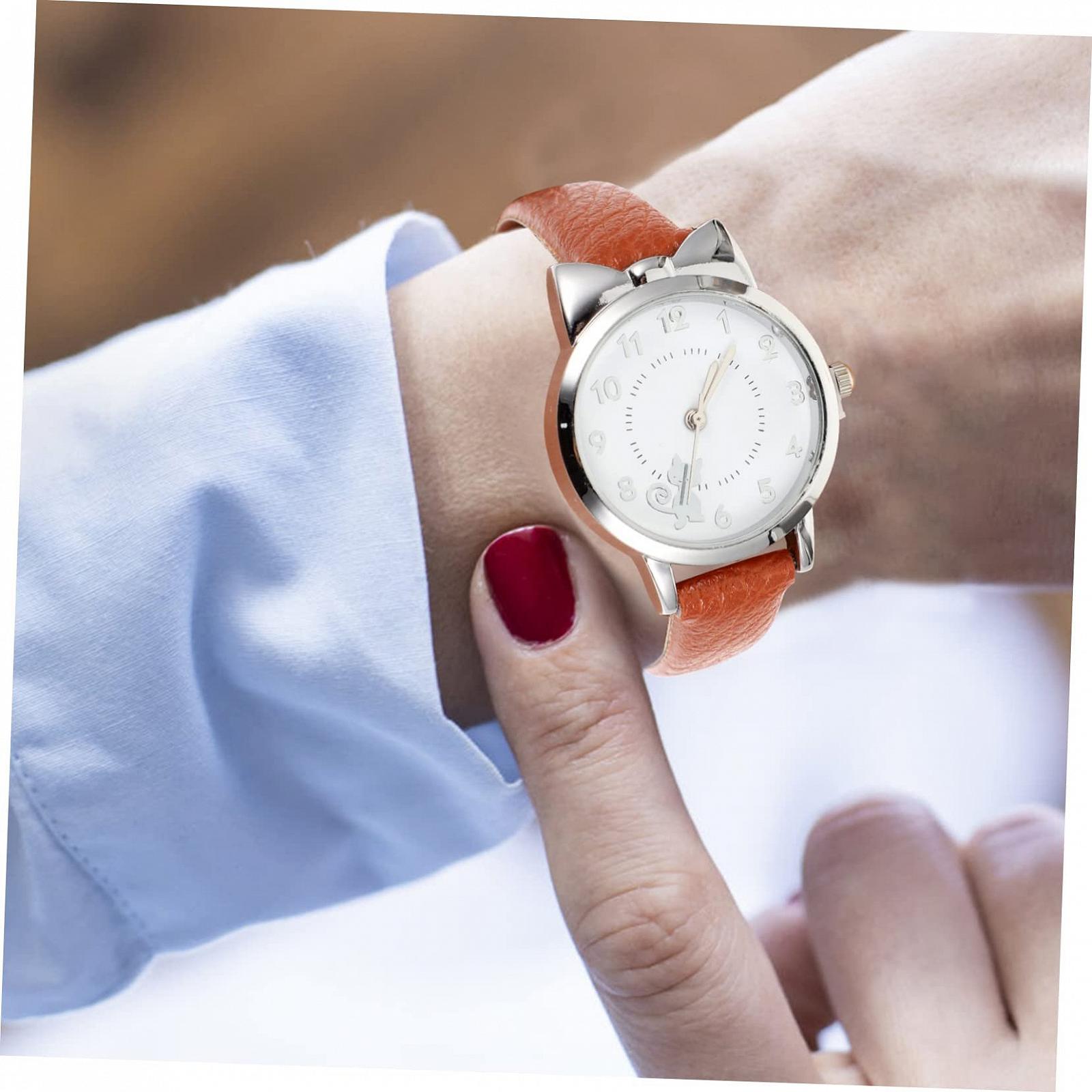 Кварцовий годинник OATIPHO Kitten Figure Жіночий годинник Срібний годинник Коричневий, фото №5 Кварцовий годинник OATIPHO Kitten Figure Жіночий годинник Срібний годинник Коричневий, фото №5