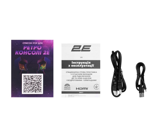 2E Ігрова консоль 16bit HDMI 2 бездротових геймпада 913 ігор, фото №2