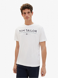 Футболка  WITH A LOGO PRIN 1040988-20000 Tom Tailor Білий XL - Фото 1