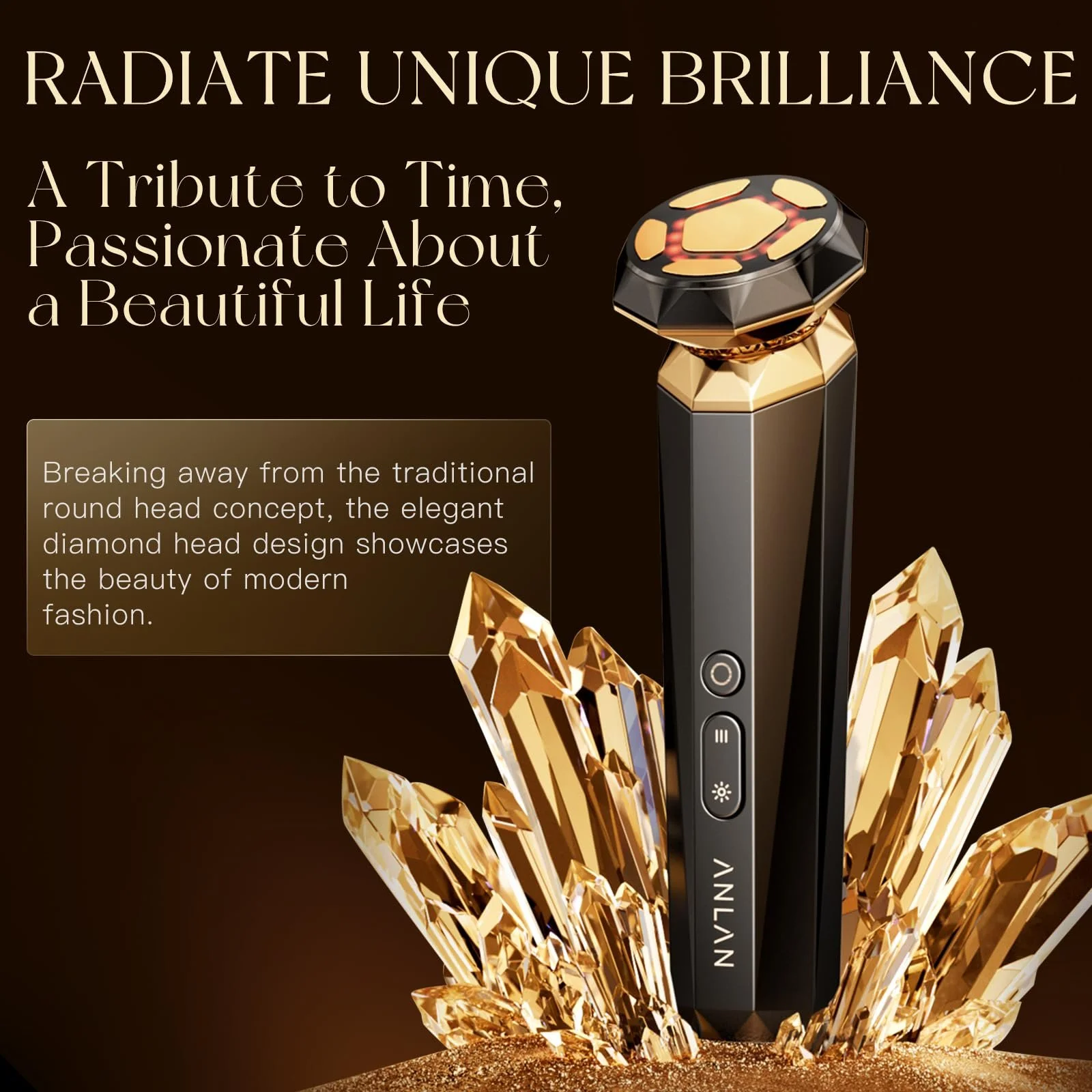 Масажер для обличчя ANLAN 18K Gold 5 в 1 RF EMS Мікроструми Світлотерапія, фото №7