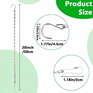 Ланцюги для підвісних кошиків 4 шт. 50 см металеві з гачками Сріблястий synthetic.ua - Фото 1