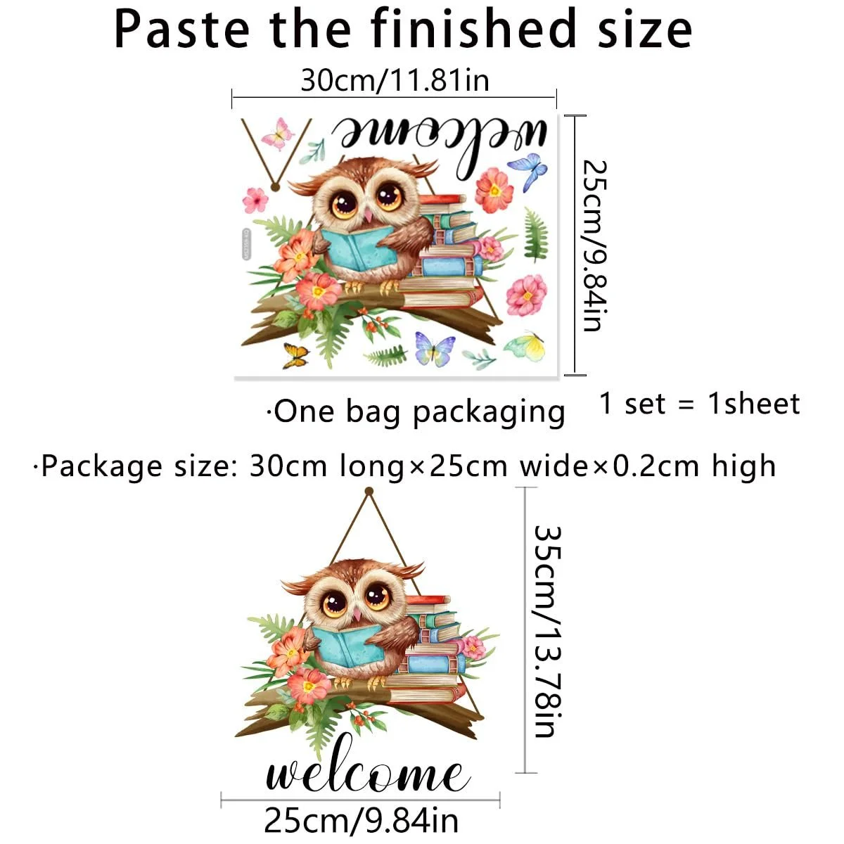 Наклейка на стену HGDESIGN Owl on Book самоклеящаяся (C), фото №4