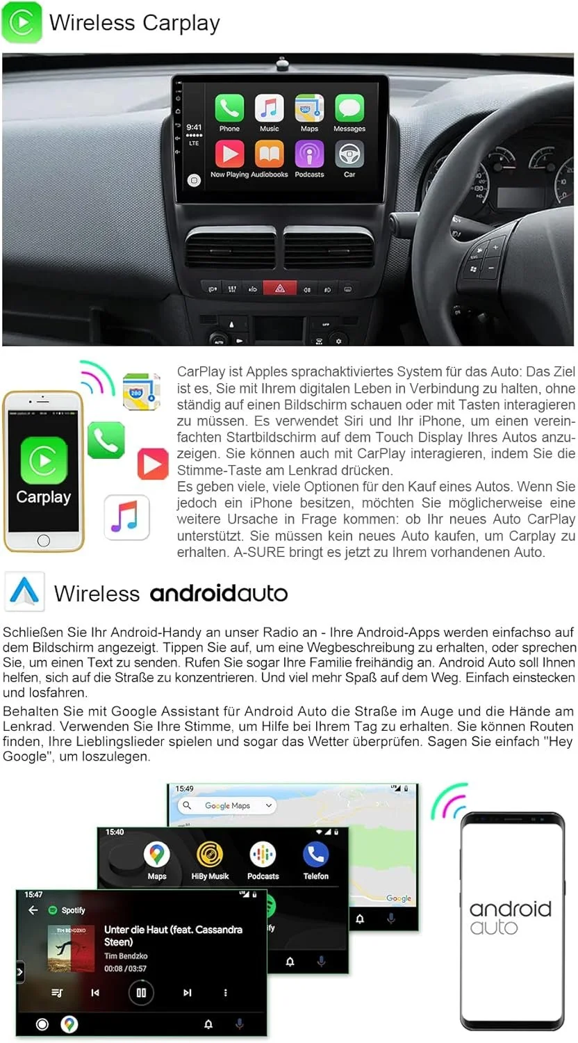 Штатная автомагнитола ACAVICA для Fiat Doblo MK2 2010-2015 / 10.1" / Сенсорная / 2/32Гб / Android 10 / Apple CarPlay / Android Auto / Bluetooth / WI-FI / GPS / USB, фото №3