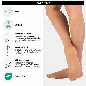 Гольфы CALZITALY 6 пар с массажной подошвой из микрофибры Черный, Телесный, Синий 20 Denier synthetic.ua - Фото 1