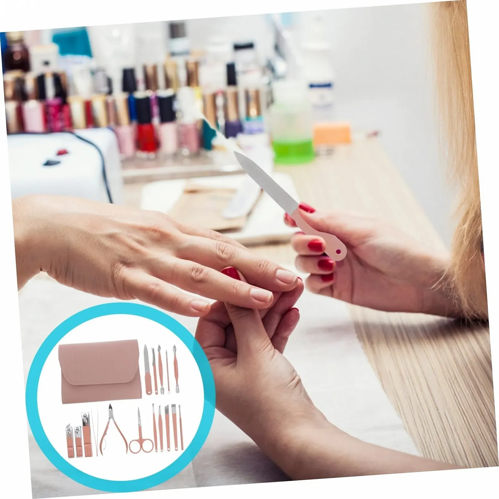 Набор инструментов для маникюра Healvian - 16 предметов, розовое золото, фото №4 Набор инструментов для маникюра Healvian - 16 предметов, розовое золото, фото №4