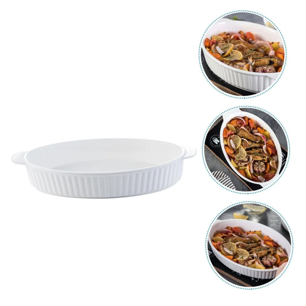 Форма для запекания Gadpiparty овальная керамическая с двойными ручками, фото №4 Форма для запекания Gadpiparty овальная керамическая с двойными ручками, фото №4