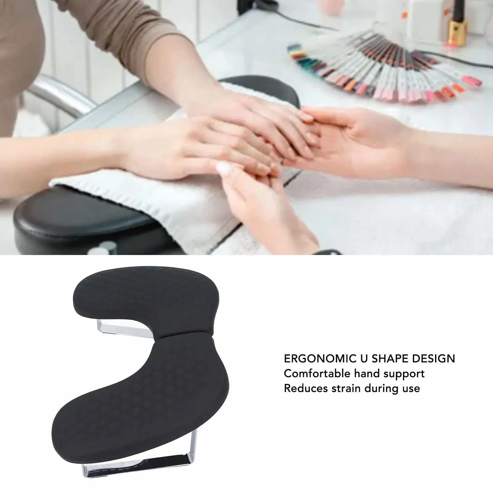 Подставка для рук маникюрная Ruhe vom Nagelnagel Мягкая PU для домашнего использования Черная, фото №3 Подставка для рук маникюрная Ruhe vom Nagelnagel Мягкая PU для домашнего использования Черная, фото №3