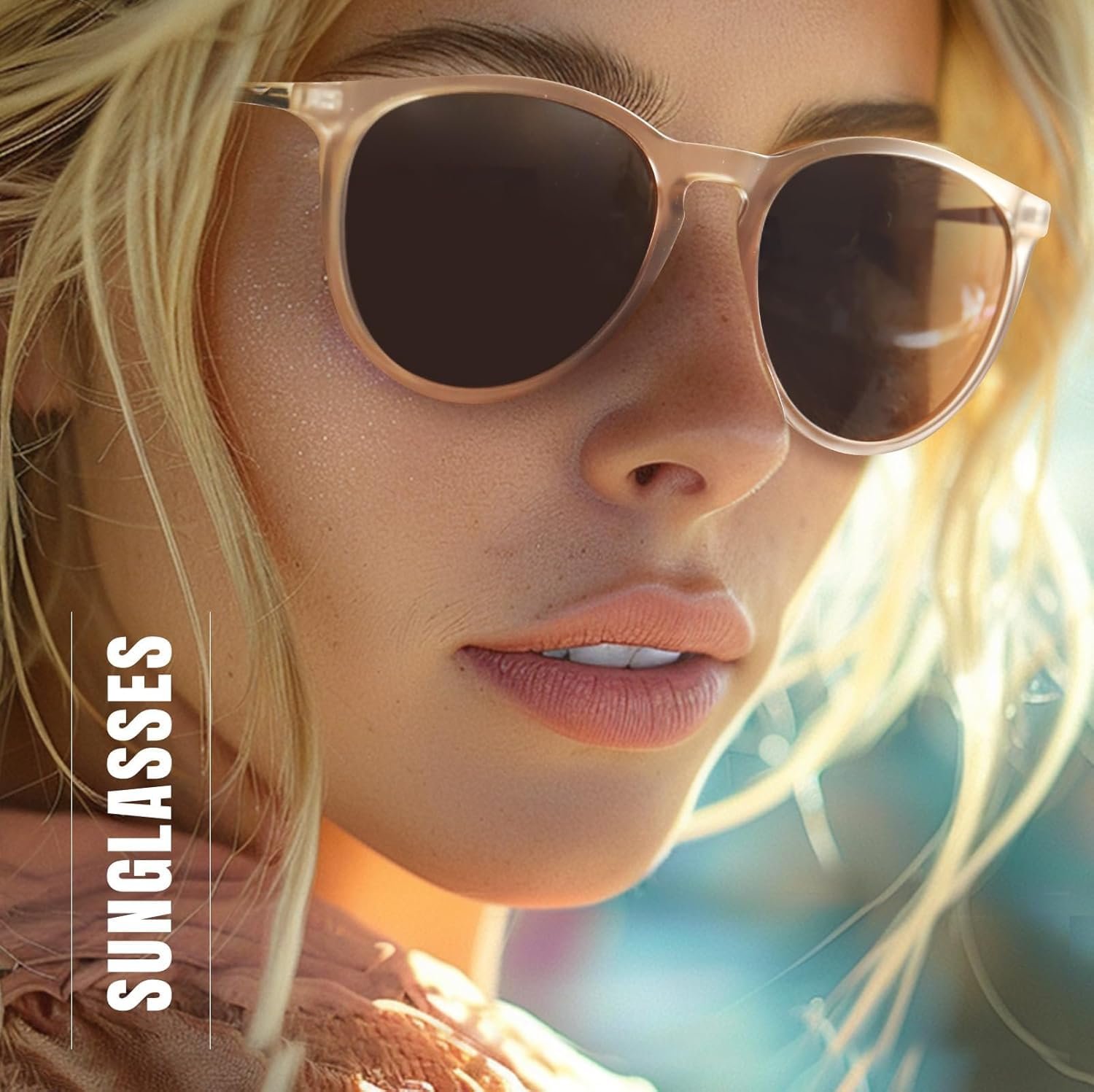 Поляризовані сонцезахисні окуляри для жінок Charfia, Ретро, круглі, фото №5