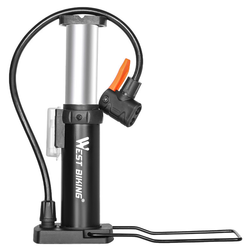 Насос велосипедный ручной West Biking 0711055B 17 х 8.5 см Черный (8017-28123), фото №1