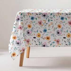Скатертина GAMUSI 160x300 см Бежева з квітковим візерунком - Фото 1