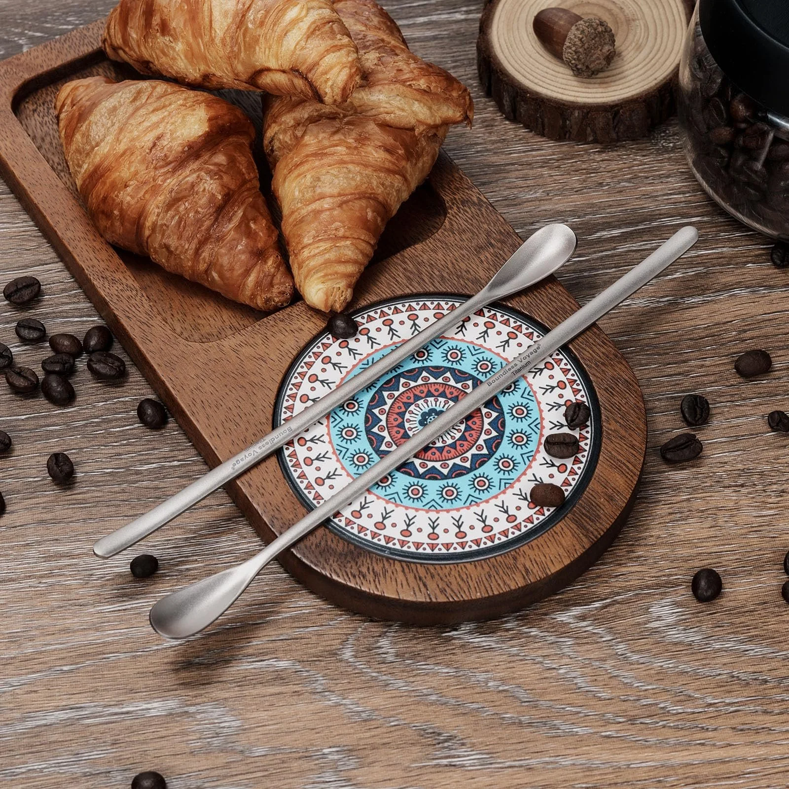 Ложка кофейная Titan Boundless Voyage Ti1034T+Ti1035T, 19,3/22,8 см, для латте, эспрессо, горячего шоколада, десерта, фото №7