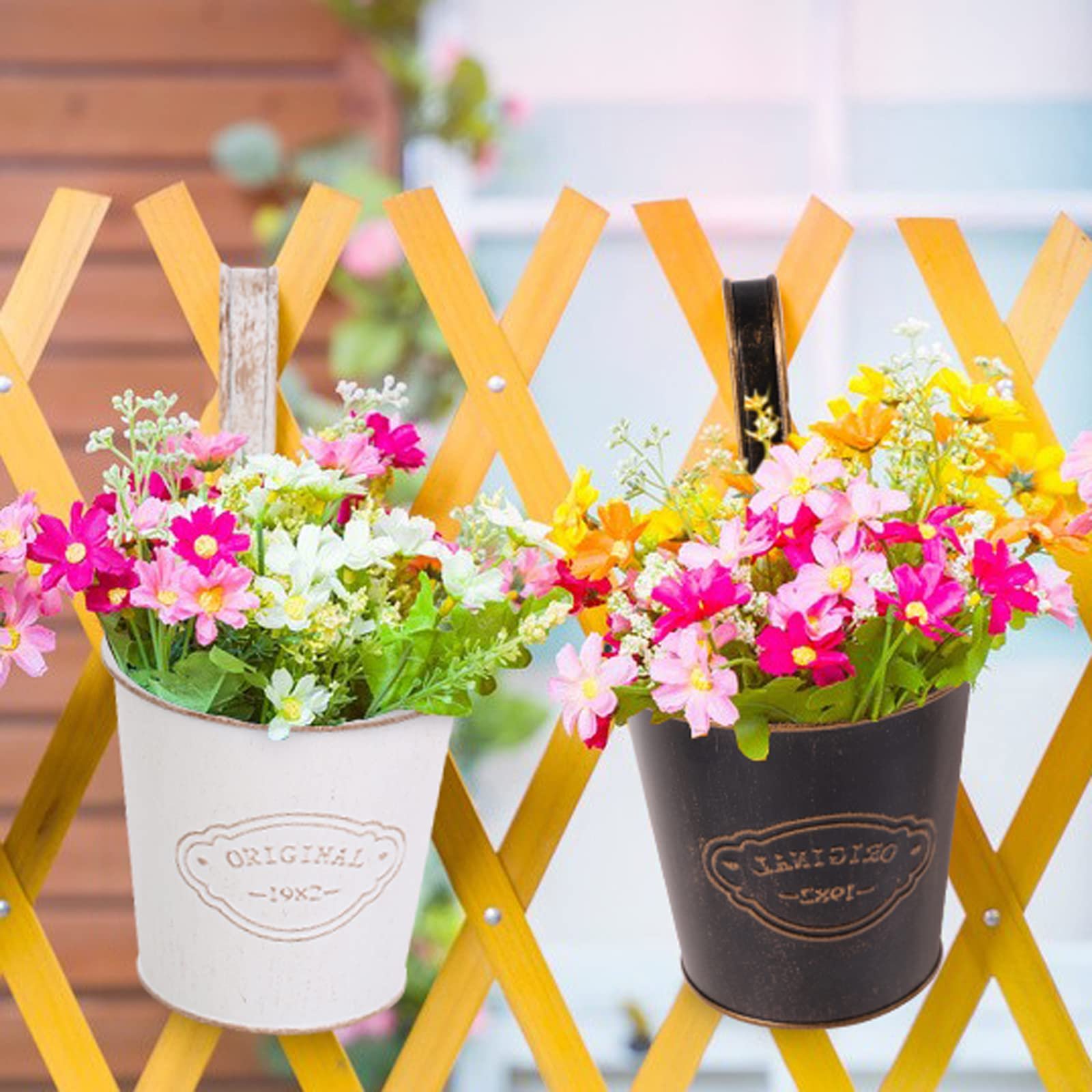 Підвісні горщики металеві балконні з дренажним отвором набір із 4 шт. вінтаж, фото №5 Підвісні горщики металеві балконні з дренажним отвором набір із 4 шт. вінтаж, фото №5