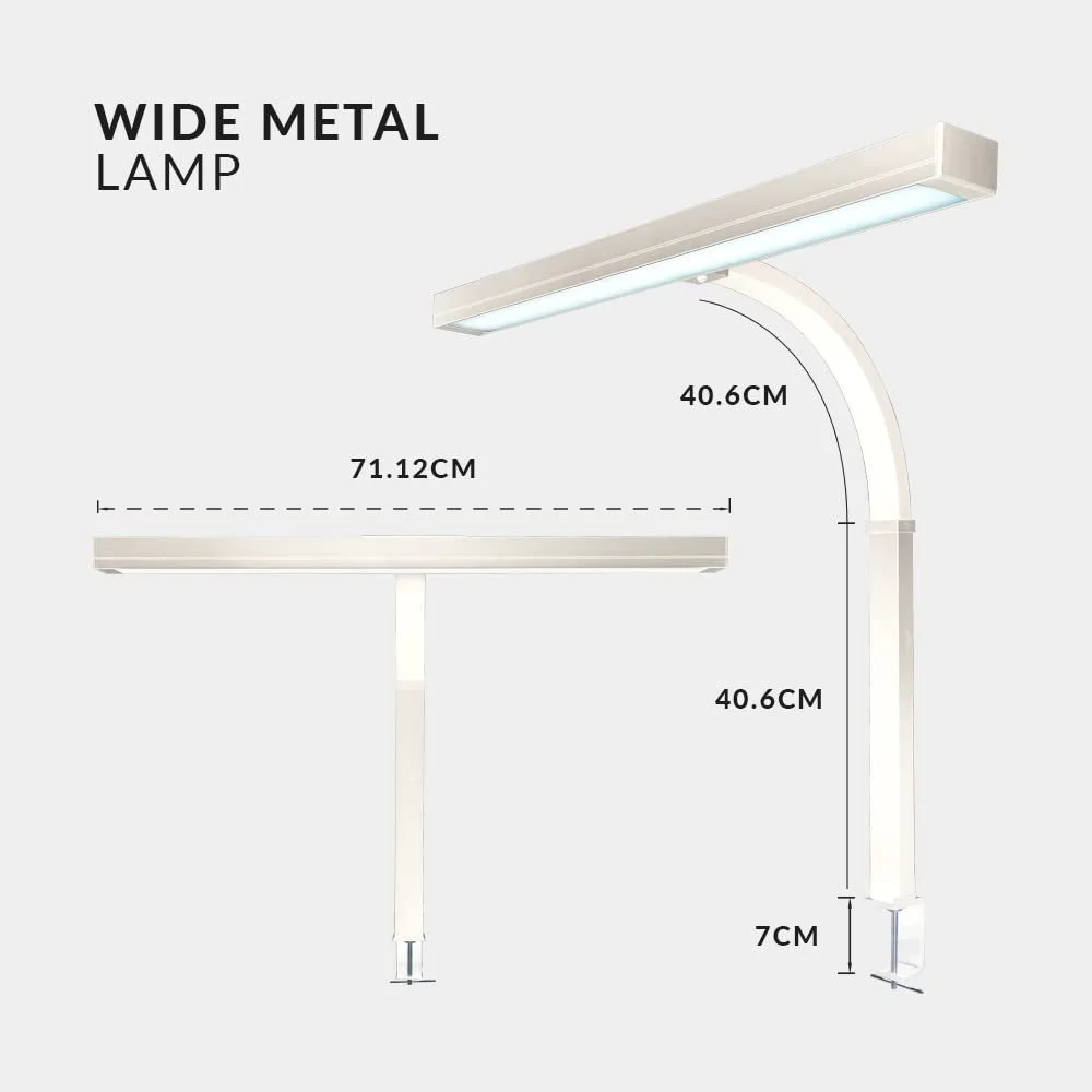 Настільна лампа Neatfi Slim Modern LED Із затискачем 3000 лм 3000K-6500K Регульована яскравість 5 рівнів яскравості 5 режимів 71 см Біла, фото №7