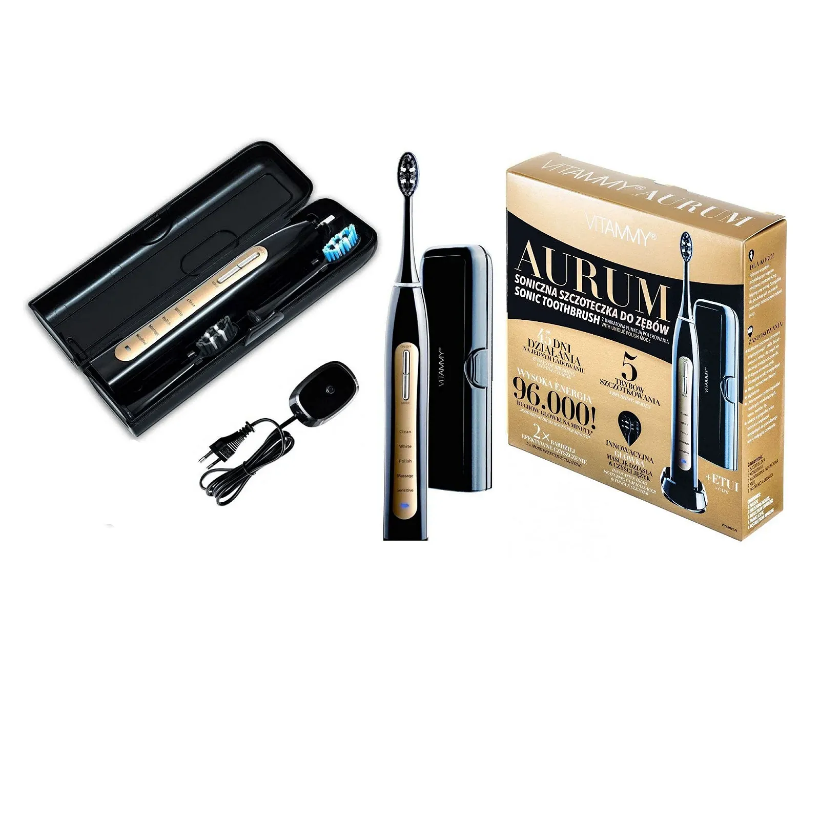 Звуковая зубная щетка VITAMMY Aurum с функцией полировки и футляром, фото №5