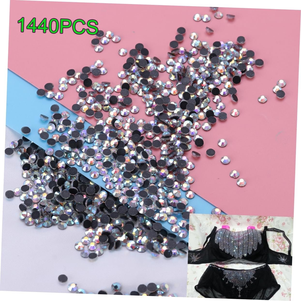 Кристали Lurrose 1440 штук з плоскою задньою частиною, фото №2
