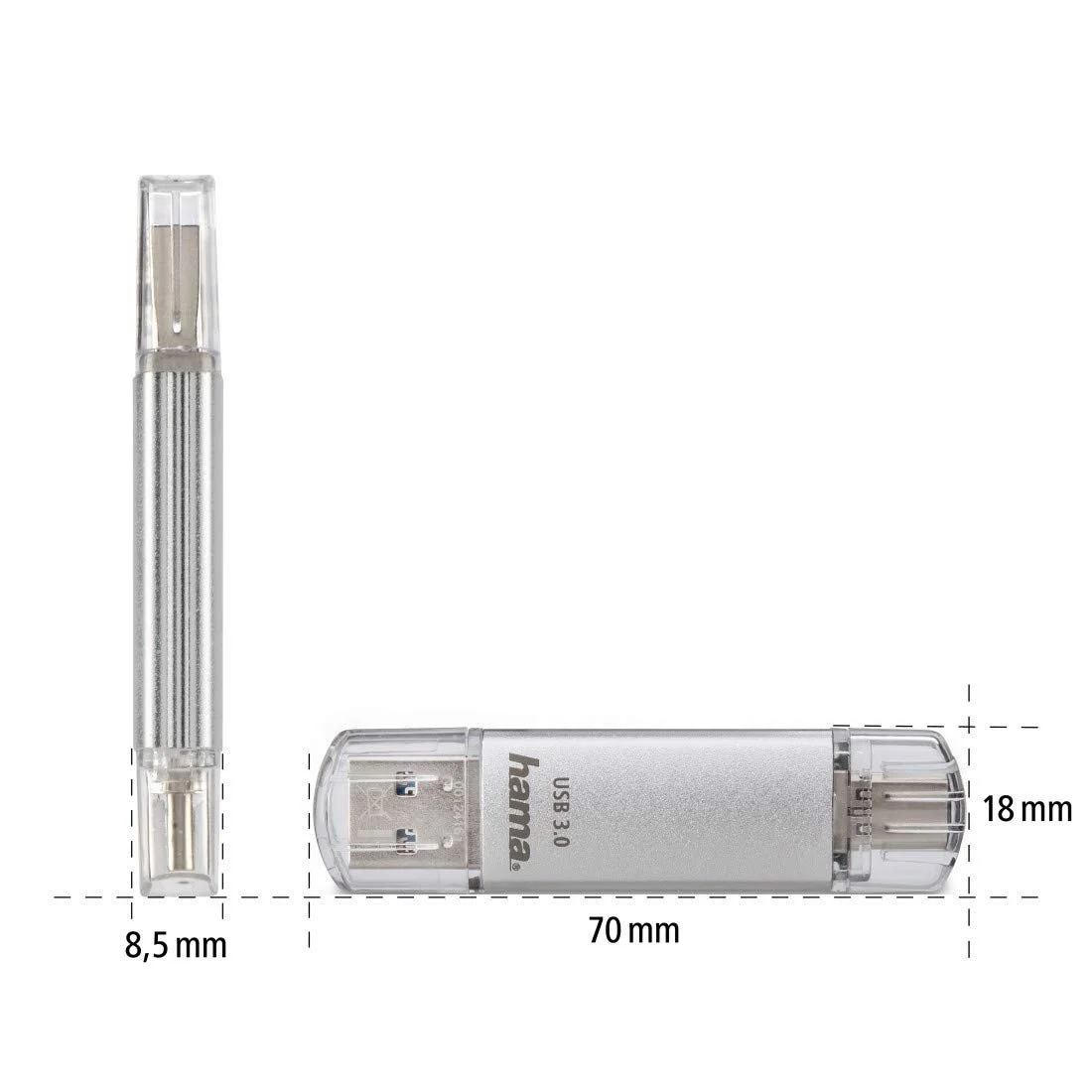 USB-накопичувач Hama C-Laeta 16GB USB 3.0/3.1 Type-C Silver, фото №3 USB-накопичувач Hama C-Laeta 16GB USB 3.0/3.1 Type-C Silver, фото №3