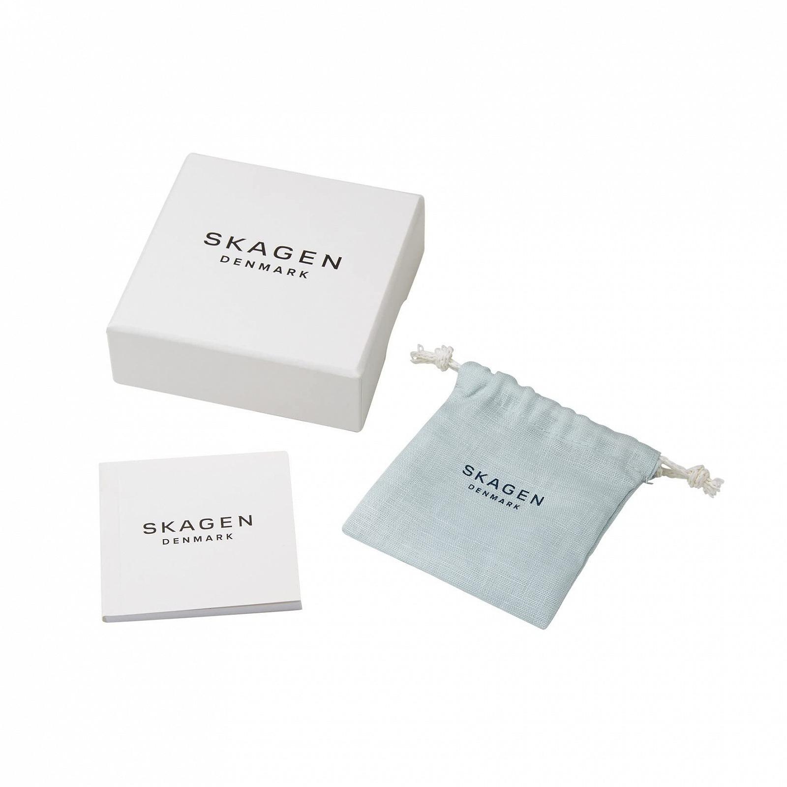 Жіночий годинник Skagen Hagen з ланцюжком Wave ">– Три стрілки, нержавіюча сталь з золотим відтінком, Classic, фото №6