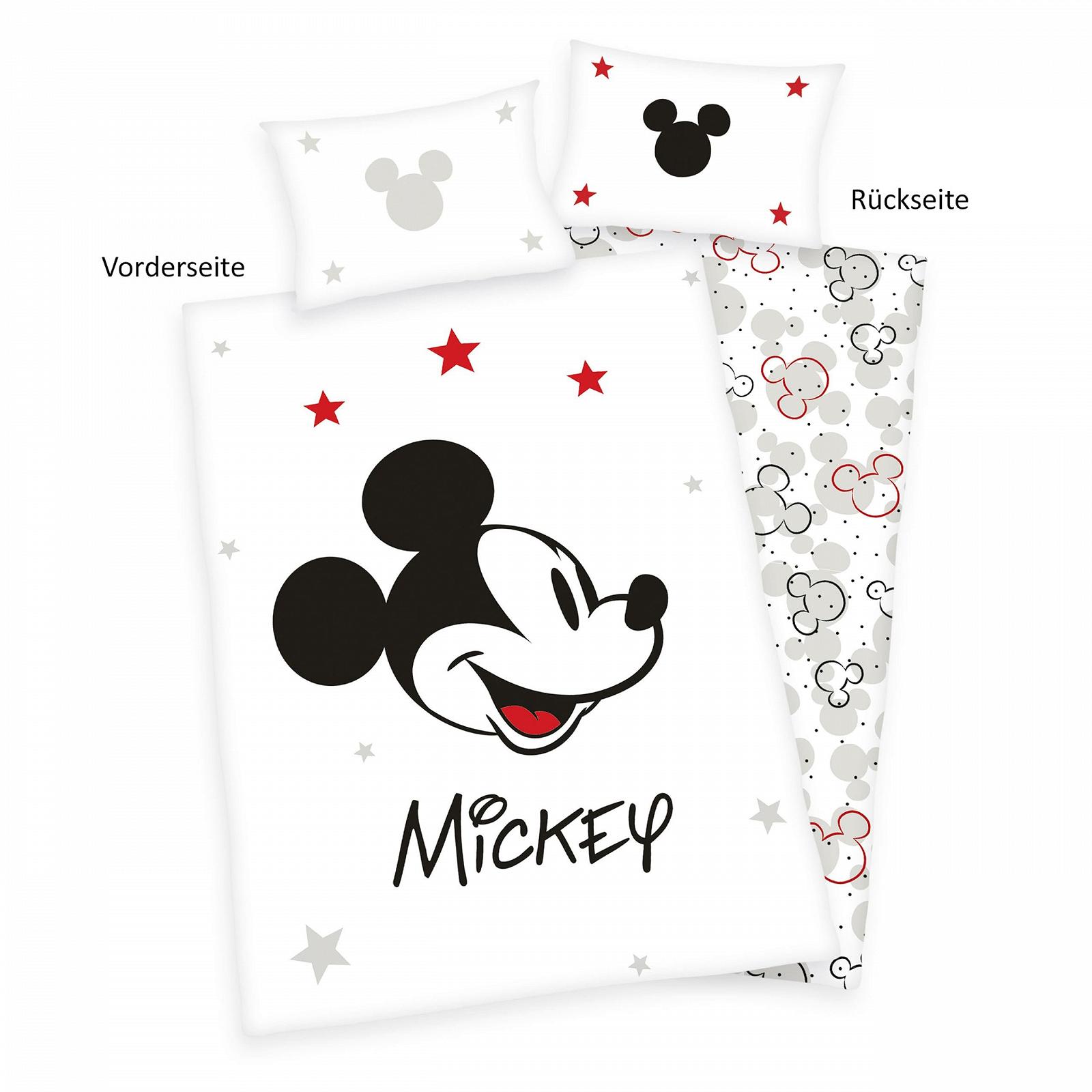 Постільна білизна Herding Disney Mickey Mouse, наволочка 40 x 60 см з двостороннім мотивом, підковдра 100 x 135 см, на блискавці, 100% бавовна, фото №2